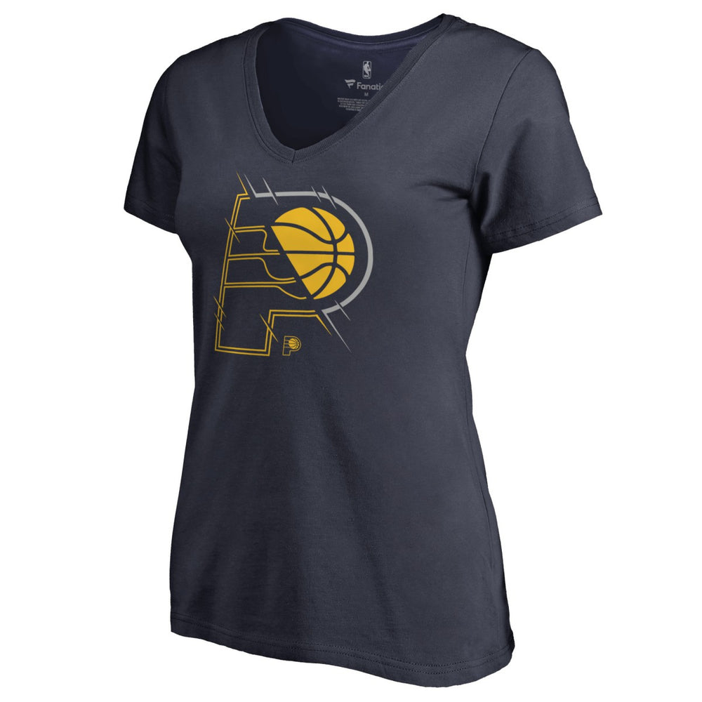 Indiana Pacers Women's X-Ray Slim Fit V-Neck T-Shirt Navy
