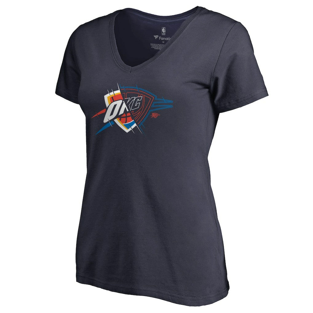 Oklahoma City Thunder Women's X-Ray Slim Fit V-Neck T-Shirt Navy