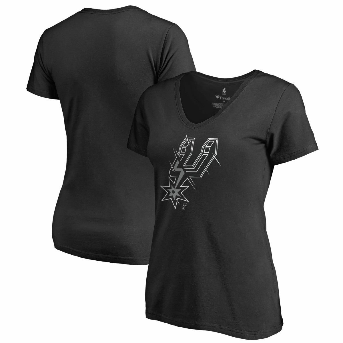 San Antonio Spurs Women's X-Ray Slim Fit V-Neck T-Shirt Black
