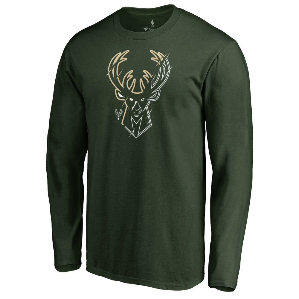Milwaukee Bucks X-Ray Long Sleeve T-Shirt Green