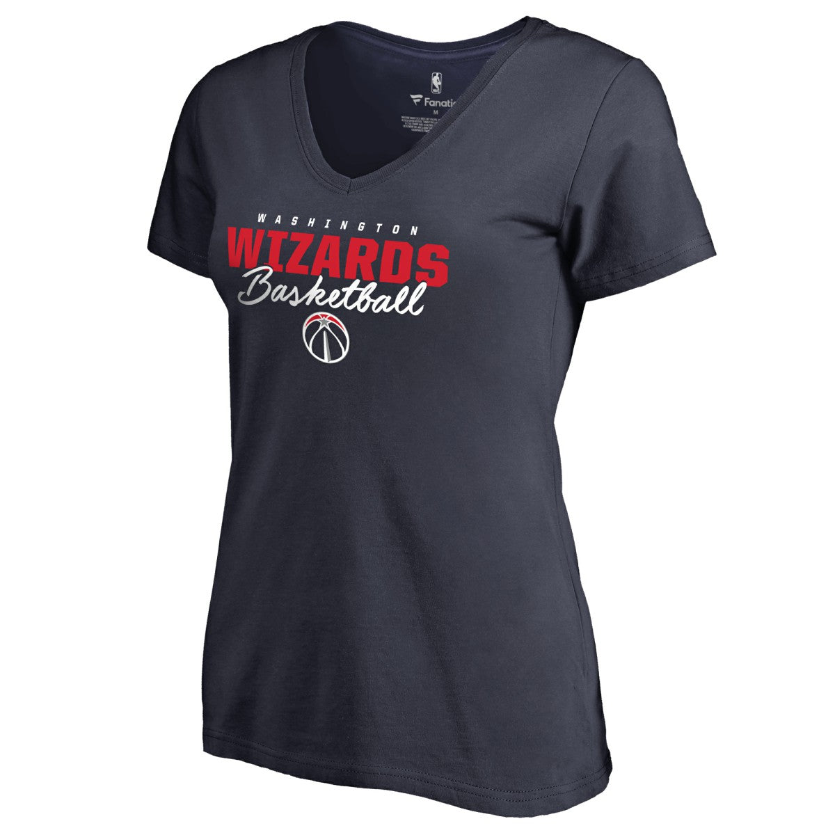Washington Wizards Women's Script Assist V-Neck T-Shirt Navy