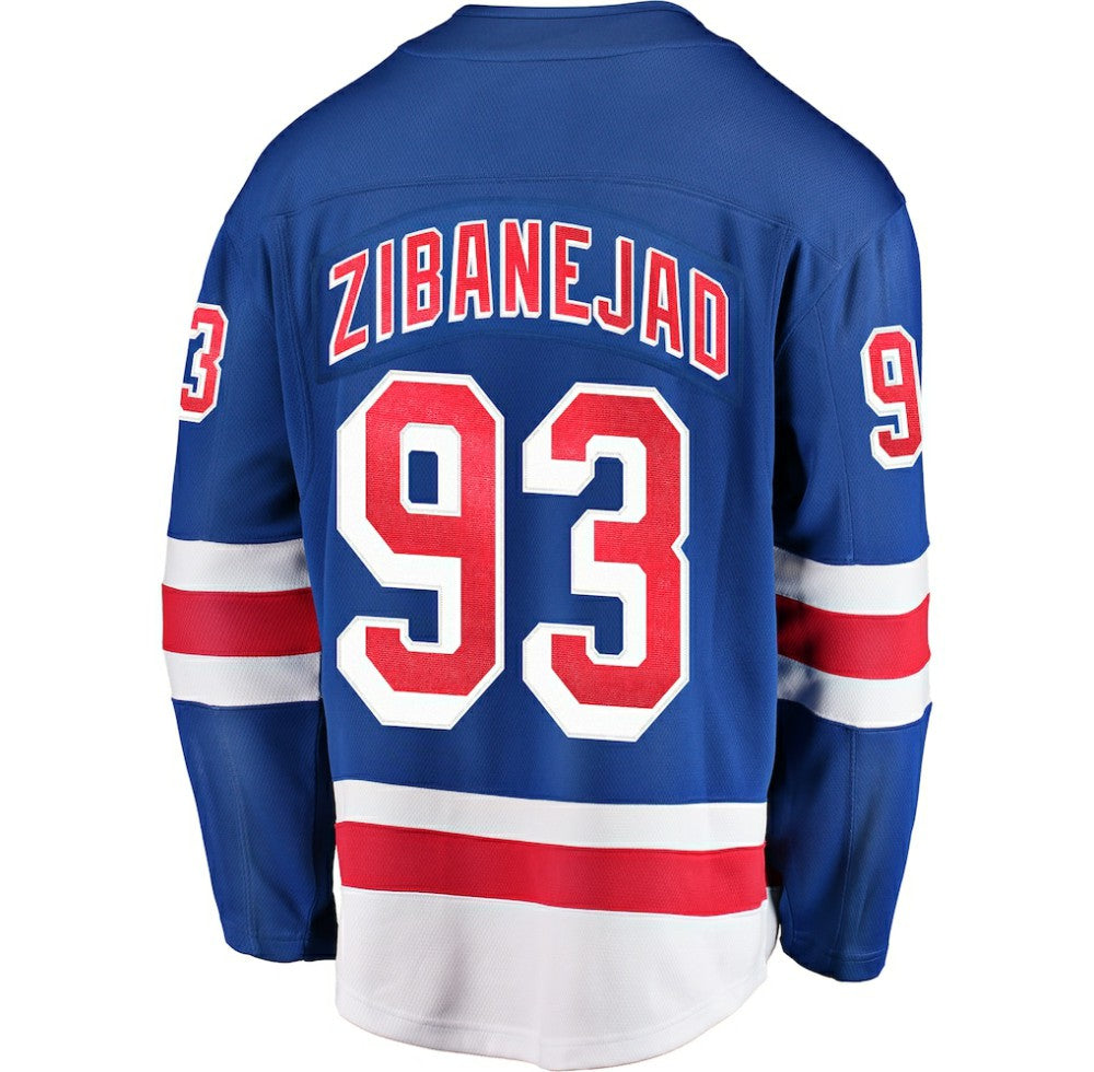 NHL Mika Zibanejad New York Rangers Fanatics Home Breakaway Player Jersey - Blue