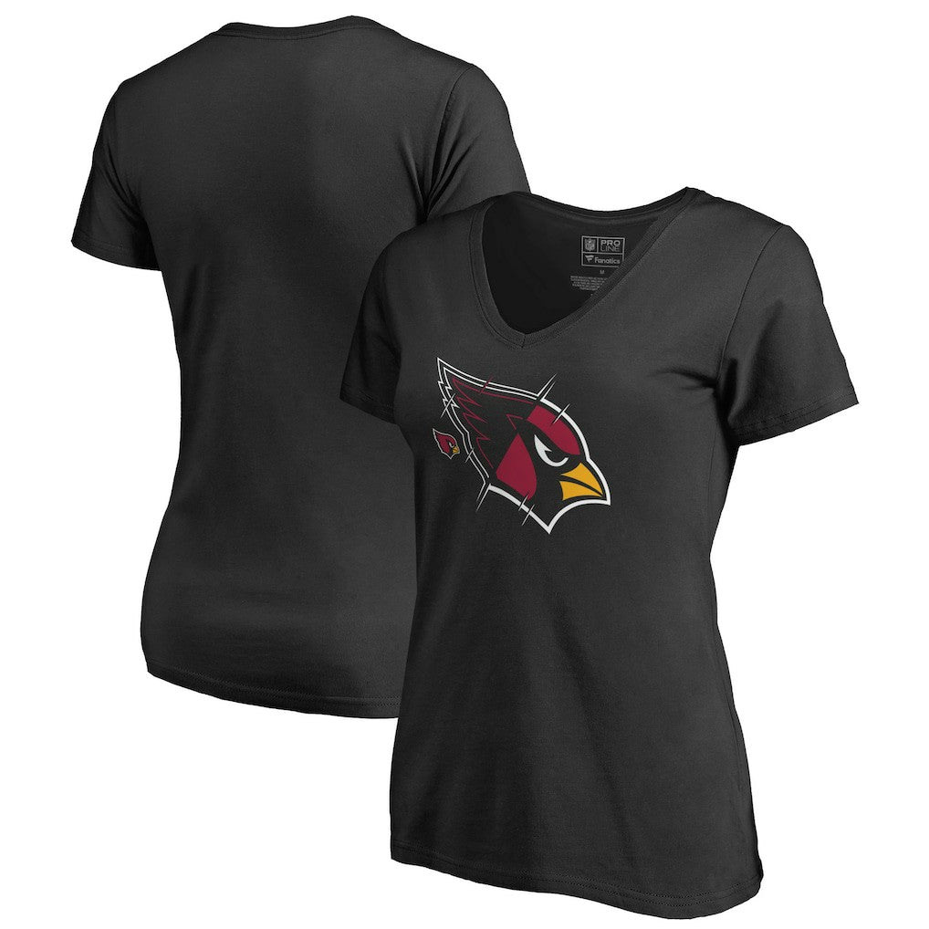 Arizona Cardinals Women's X-Ray Slim Fit V-Neck T-Shirt Black