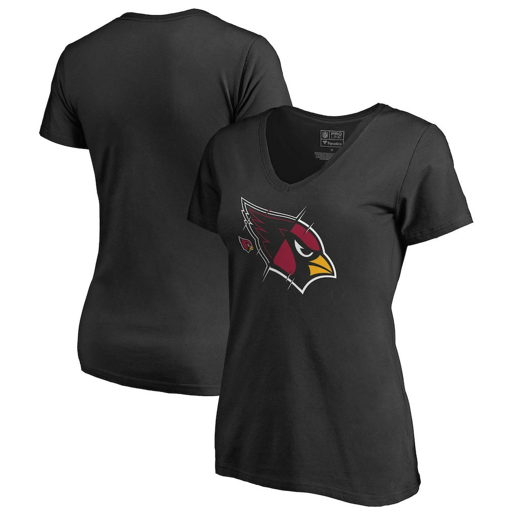 Arizona Cardinals Women's X-Ray Slim Fit V-Neck T-Shirt Black
