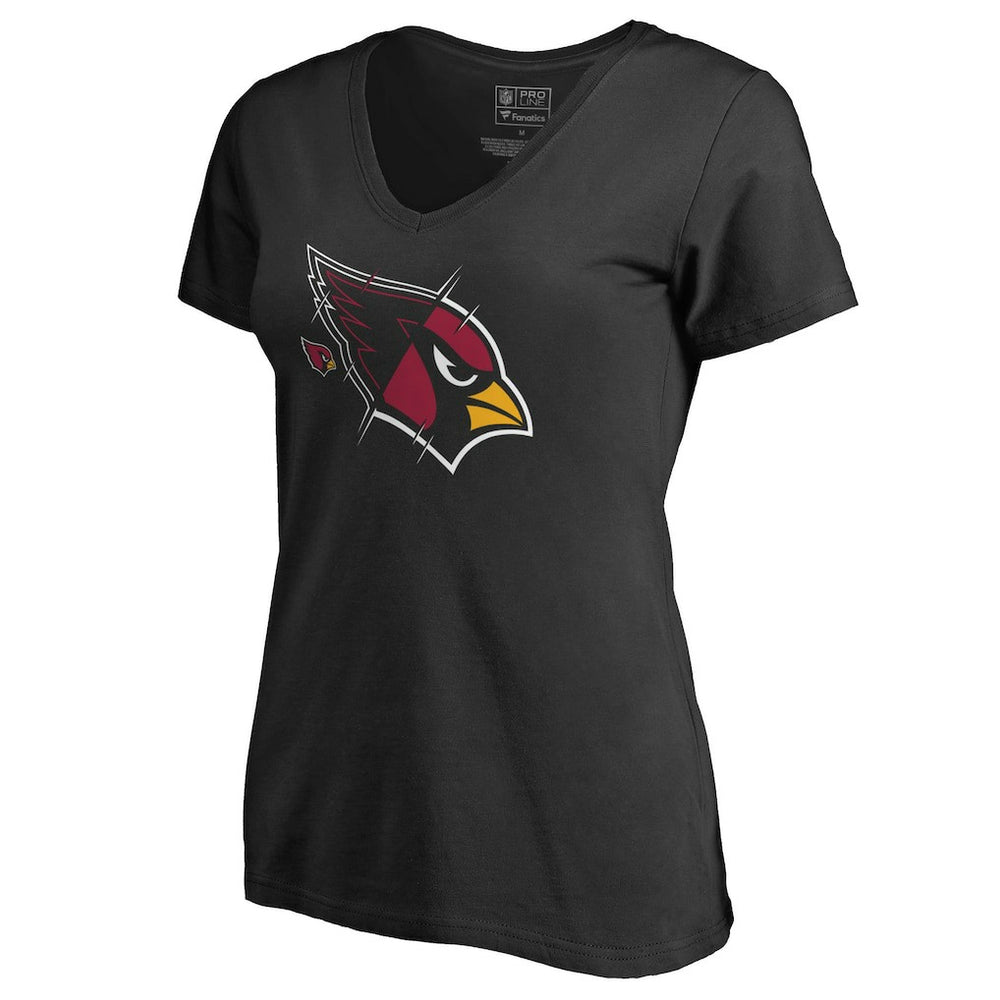 Arizona Cardinals Women's X-Ray Slim Fit V-Neck T-Shirt Black