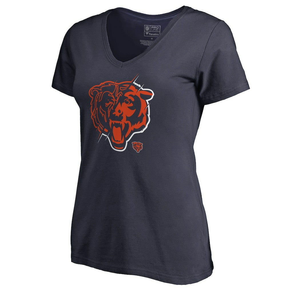 Chicago Bears Women's X-Ray Slim Fit V-Neck T-Shirt Navy