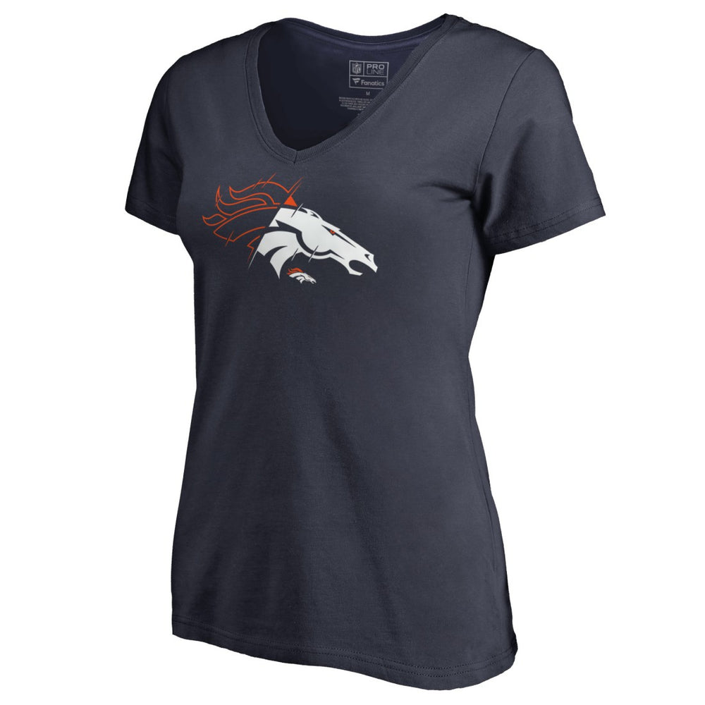 Denver Broncos Women's X-Ray V-Neck T-Shirt Navy