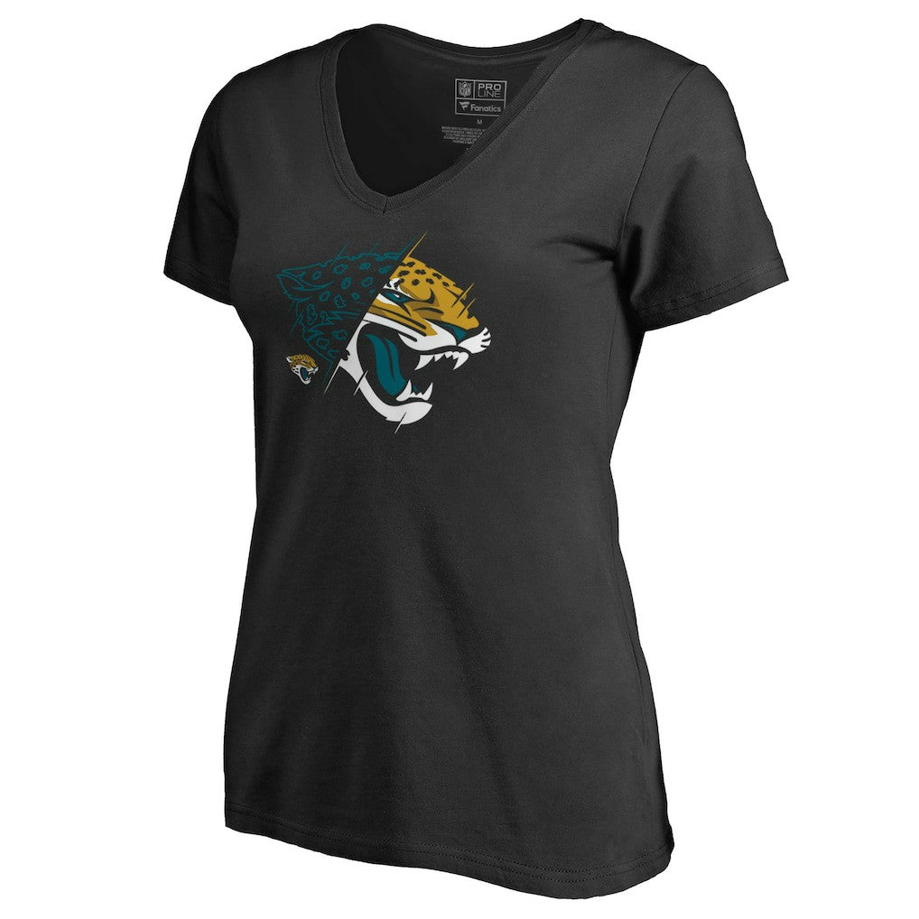 Jacksonville Jaguars Women's X-Ray Slim Fit V-Neck T-Shirt Black