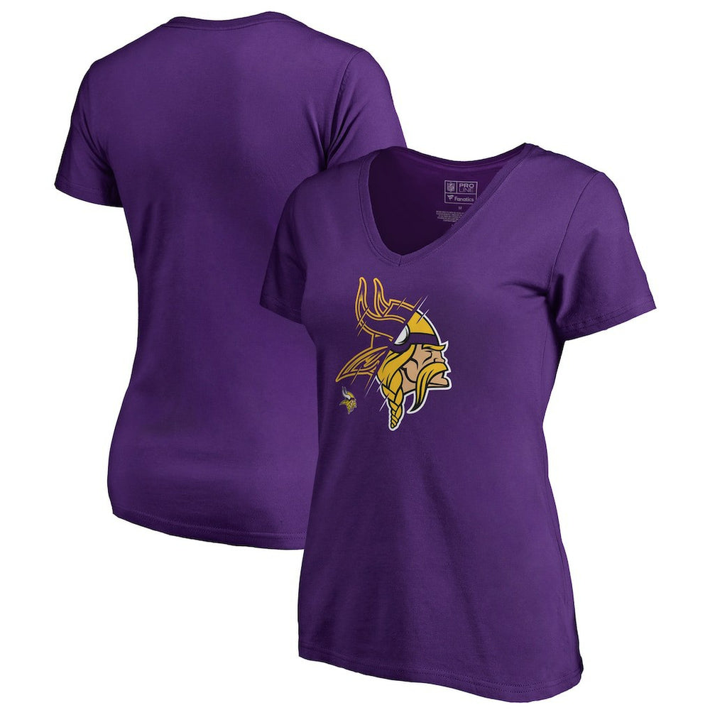 Minnesota Vikings Women's X-Ray Slim Fit V-Neck T-Shirt Purple