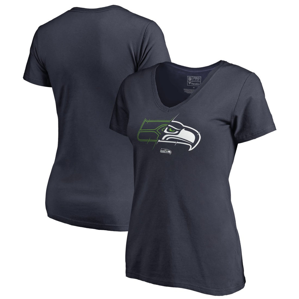 Seattle Seahawks Women's X-Ray V-Neck T-Shirt Navy