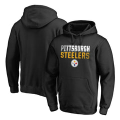 Pittsburgh Steelers Iconic Collection Fade Out Pullover Hoodie Black