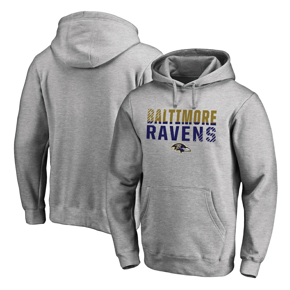 Baltimore Ravens Iconic Collection Fade Out Pullover Hoodie Ash