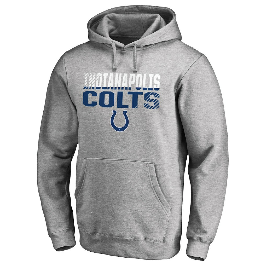 Indianapolis Colts Iconic Collection Fade Out Pullover Hoodie Ash