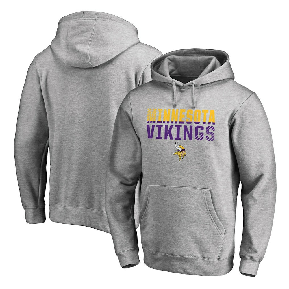 Minnesota Vikings Iconic Collection Fade Out Pullover Hoodie Ash