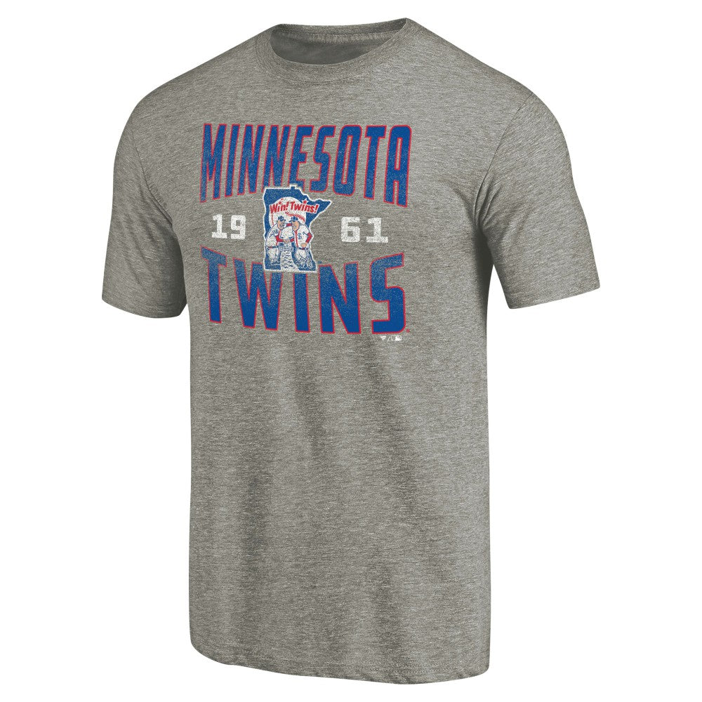 Minnesota Twins Cooperstown Collection Antique Stack Tri-Blend T-Shirt - Gray T-shirts
