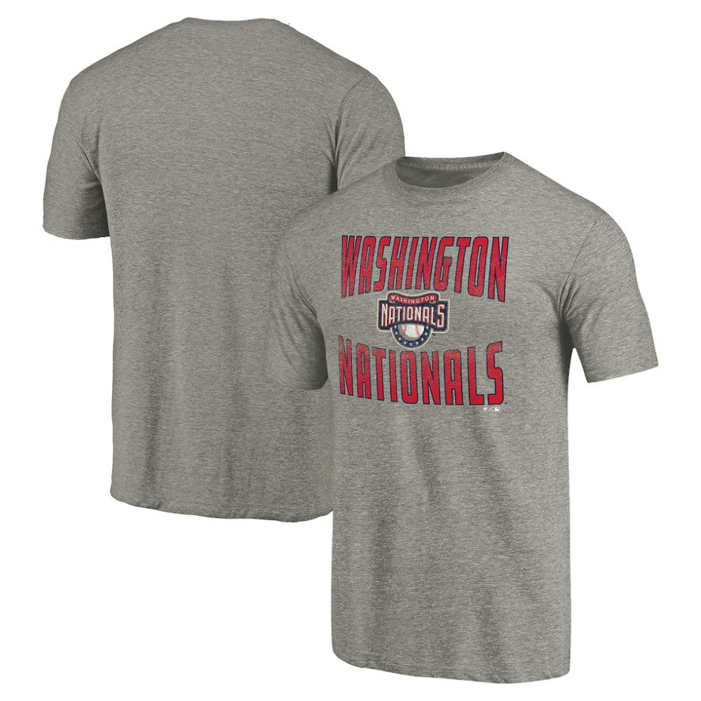 Washington Nationals Cooperstown Collection Antique Stack Tri-Blend T-Shirt - Gray T-shirts