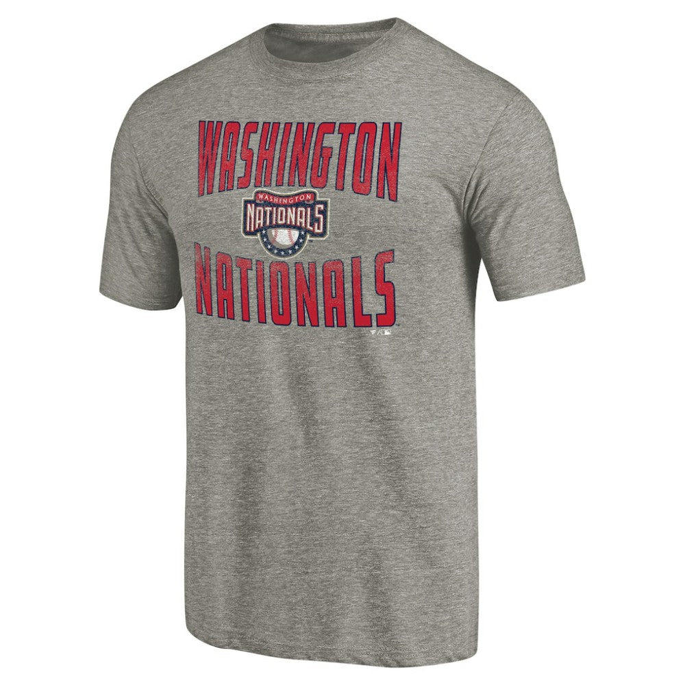 Washington Nationals Cooperstown Collection Antique Stack Tri-Blend T-Shirt - Gray T-shirts