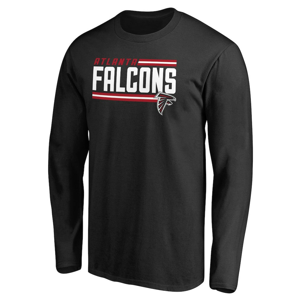 Atlanta Falcons Iconic Collection On Side Stripe Long Sleeve T-Shirt Black