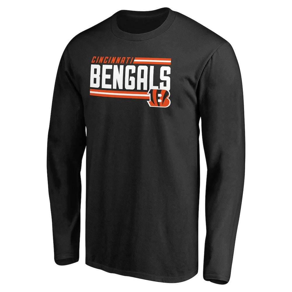 Cincinnati Bengals Iconic Collection On Side Stripe Long Sleeve T-Shirt Black