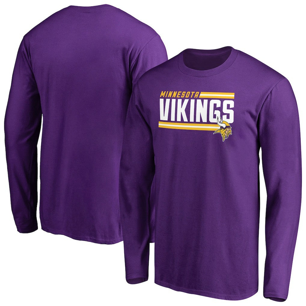 Minnesota Vikings Iconic Collection On Side Stripe Long Sleeve T-Shirt Purple