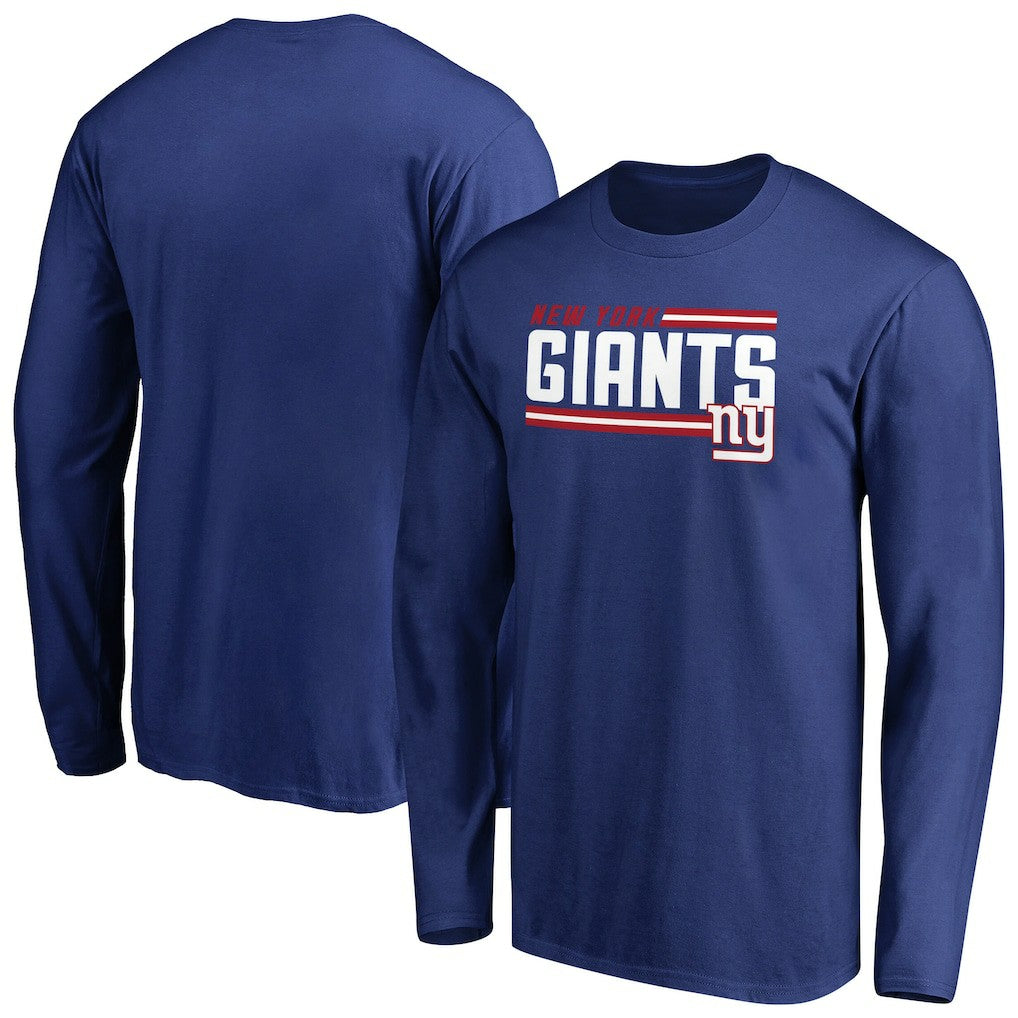 New York Giants Iconic Collection On Side Stripe Long Sleeve T-Shirt Royal