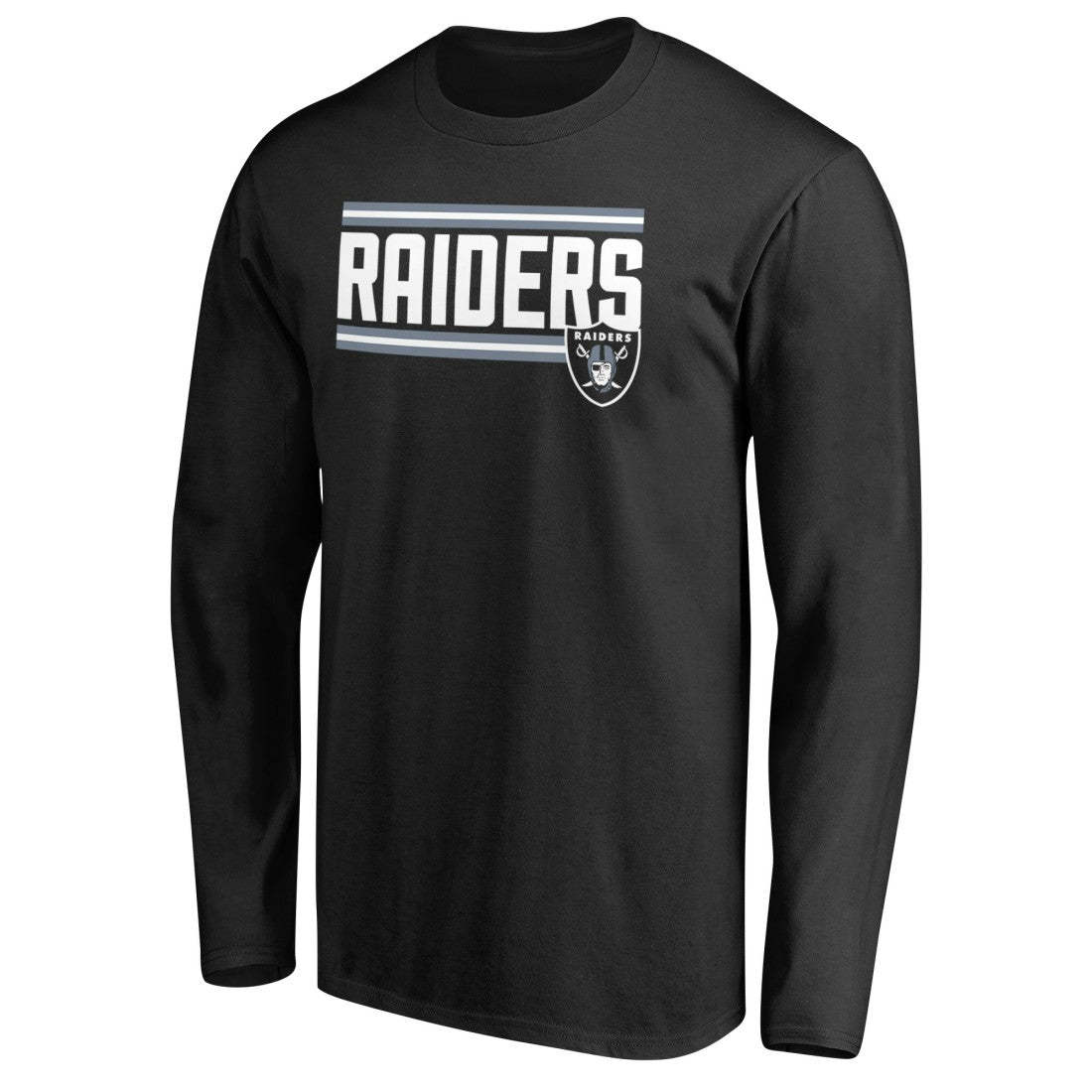 Las Vegas Raiders Iconic Collection On Side Stripe Long Sleeve T-Shirt Black