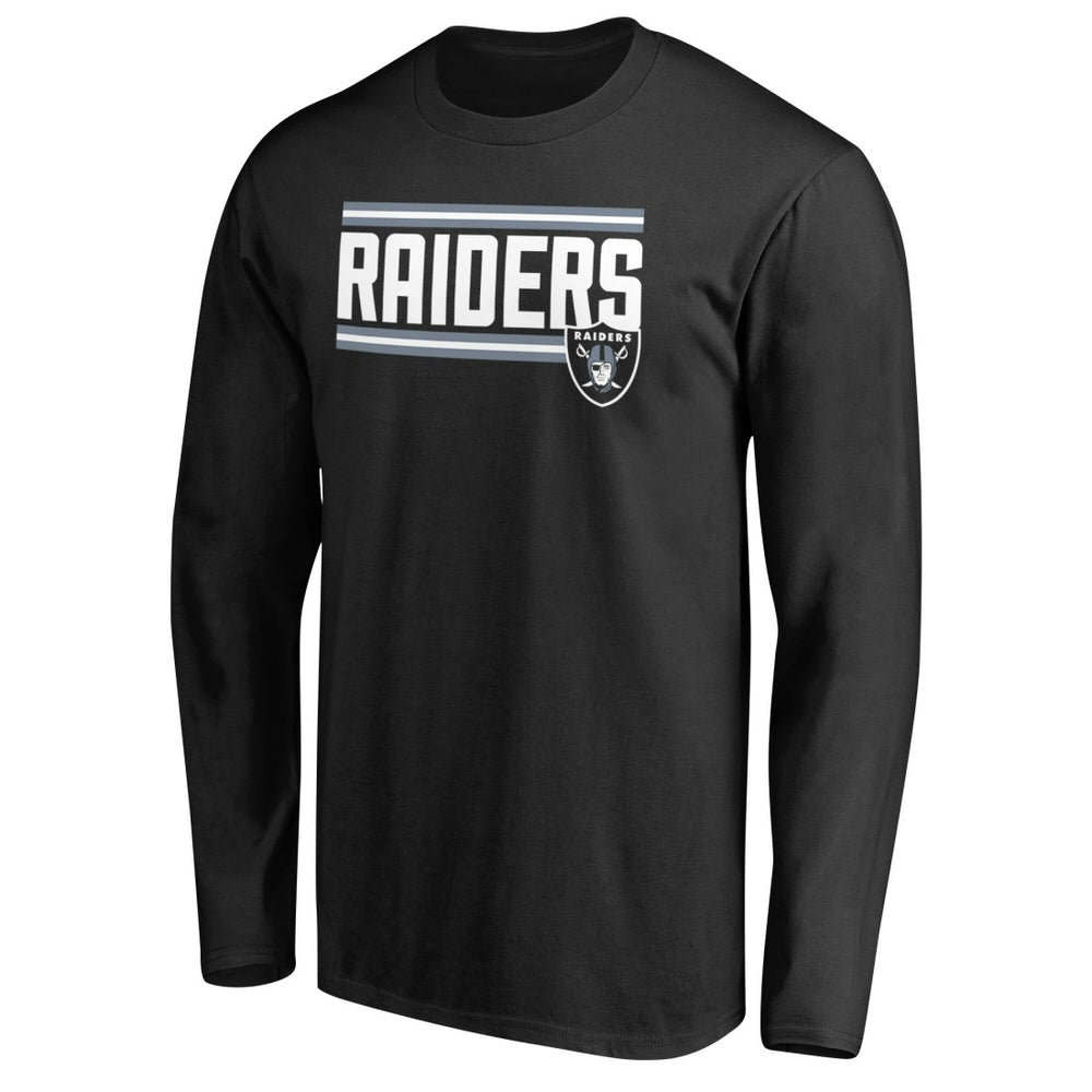 Las Vegas Raiders Iconic Collection On Side Stripe Long Sleeve T-Shirt Black