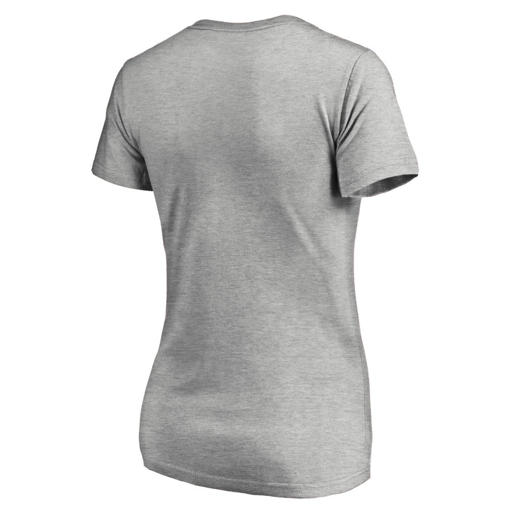 Tampa Bay Buccaneers Women's Iconic Collection On Side Stripe V-Neck T-Shirt Heather Gray