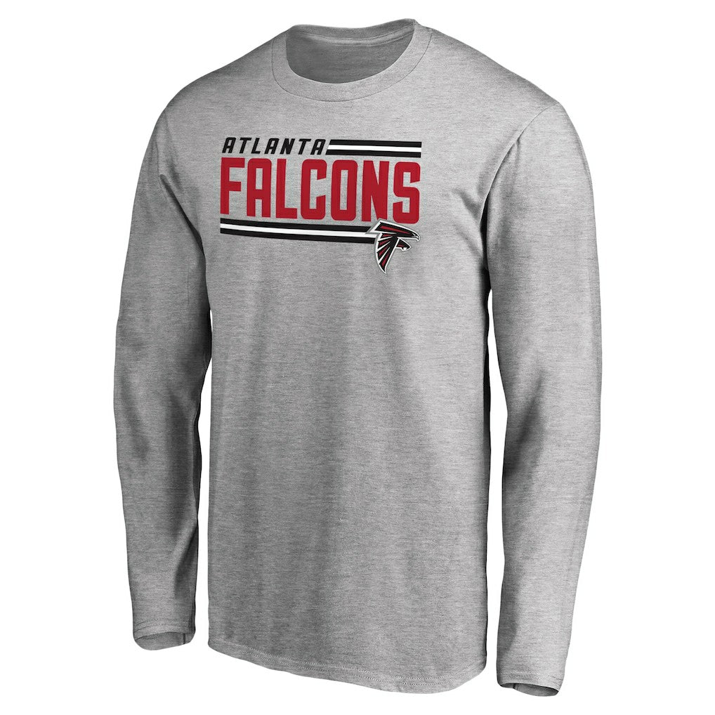 Atlanta Falcons Iconic Collection On Side Stripe Long Sleeve T-Shirt Ash