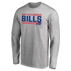 Buffalo Bills Iconic Collection On Side Stripe Long Sleeve T-Shirt Ash