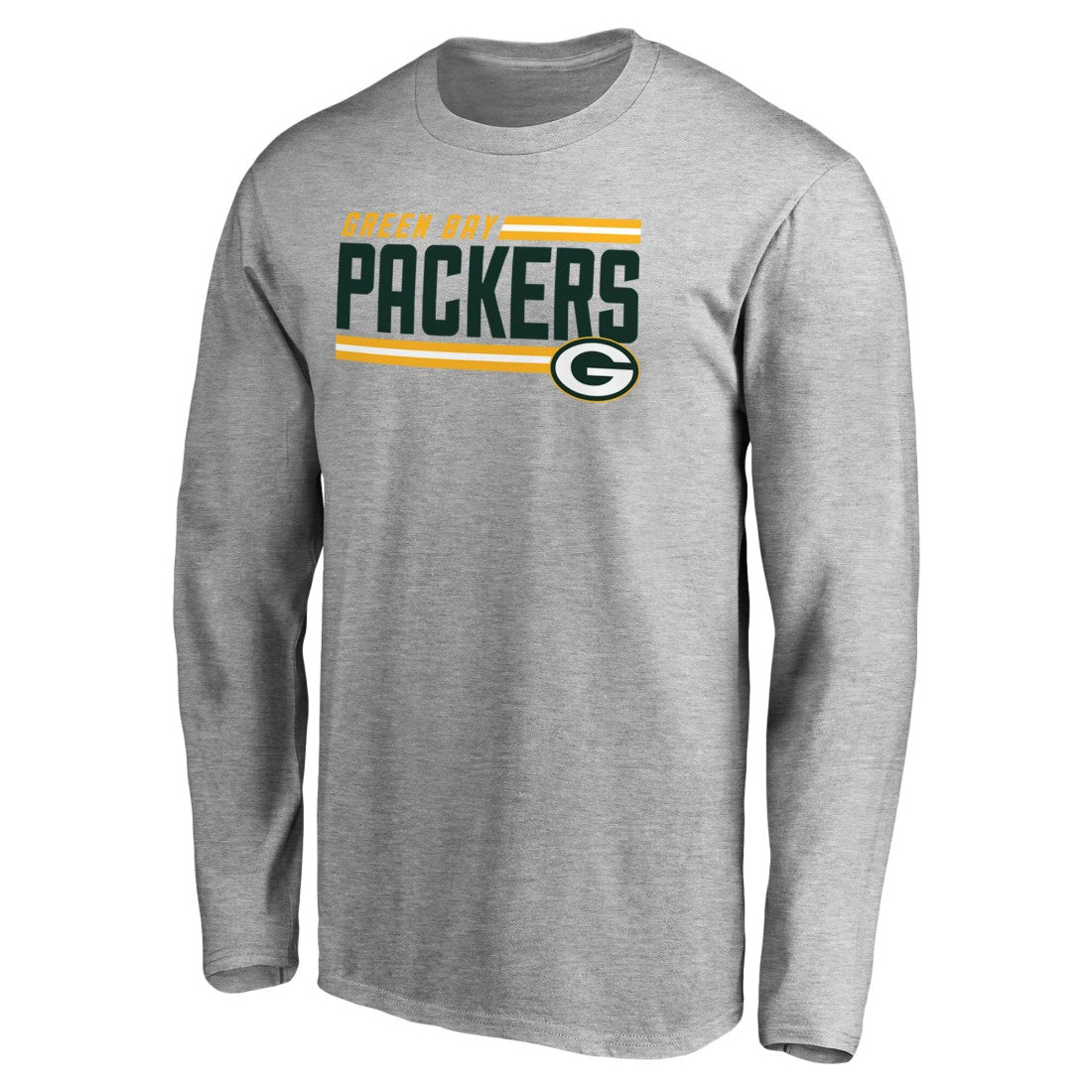 Green Bay Packers Iconic Collection On Side Stripe Long Sleeve T-Shirt Ash
