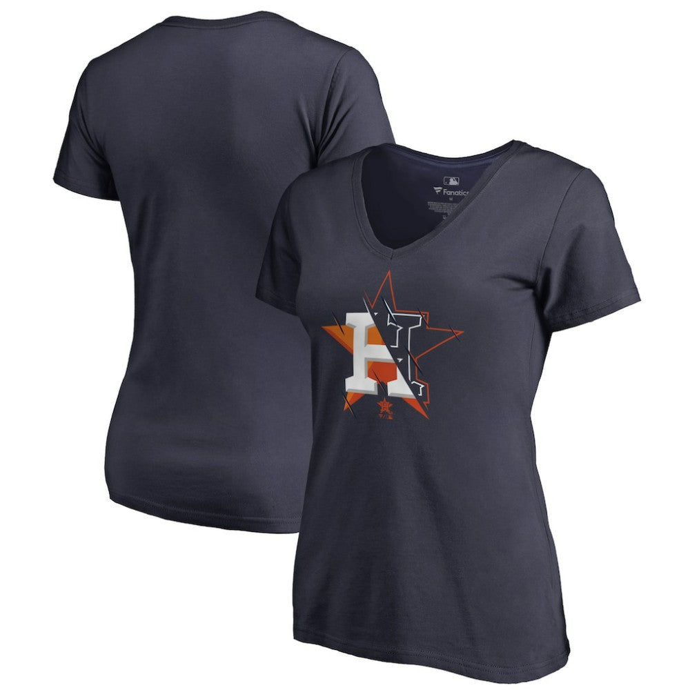 Houston Astros Women's X-Ray V-Neck T-Shirt - Navy T-shirts