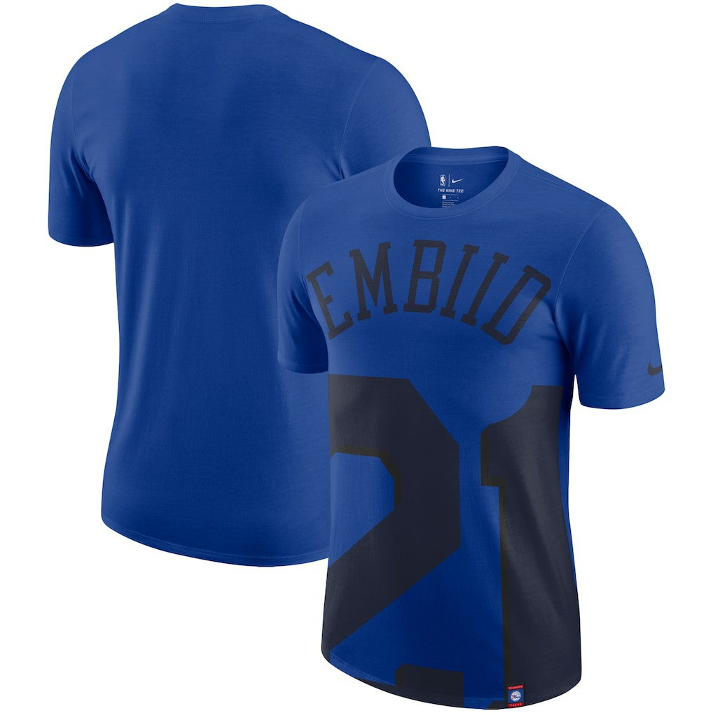Joel Embiid Philadelphia 76ers Oversized Name & Number T-Shirt Royal