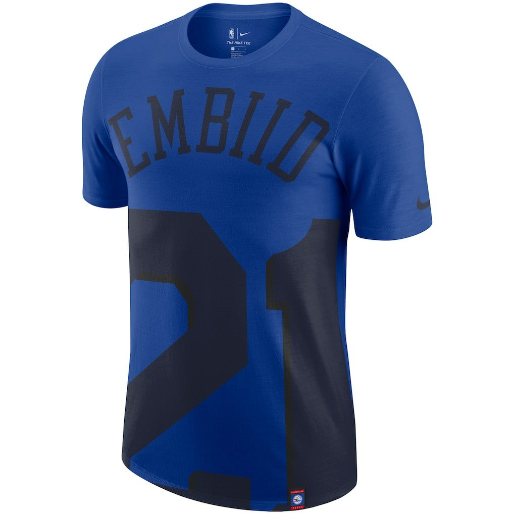 Joel Embiid Philadelphia 76ers Oversized Name & Number T-Shirt Royal