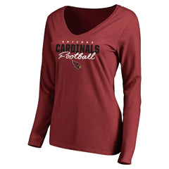 Arizona Cardinals Women's Iconic Collection Script Assist Long Sleeve V-Neck T-Shirt Cardinal