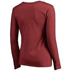 Arizona Cardinals Women's Iconic Collection Script Assist Long Sleeve V-Neck T-Shirt Cardinal