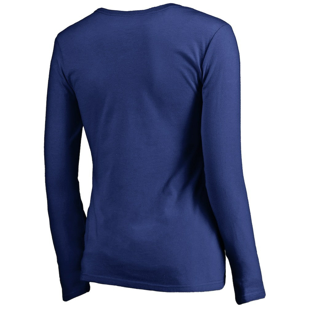 Indianapolis Colts Women's Iconic Collection Script Assist Long Sleeve V-Neck T-Shirt Royal