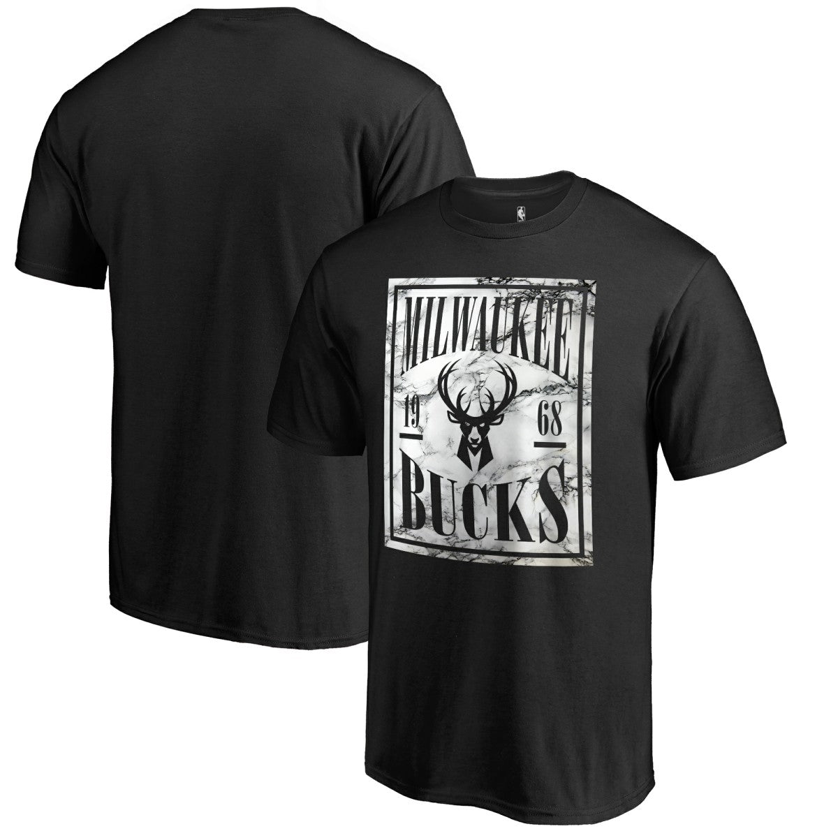 Milwaukee Bucks Black Court Vision T-Shirt