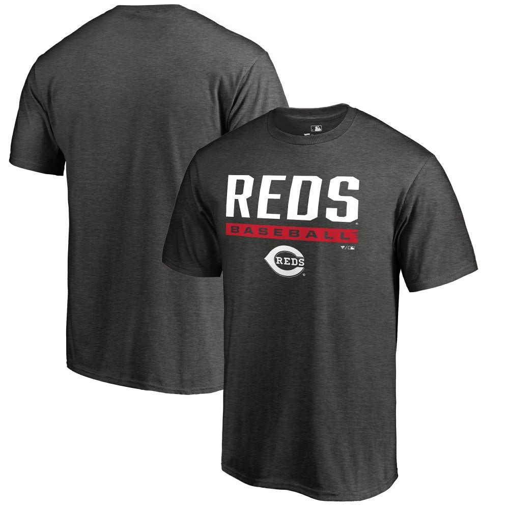 Cincinnati Reds Win Stripe T-Shirt - Ash T-shirts