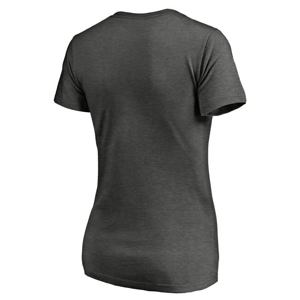 Los Angeles Angels Women's Win Stripe V-Neck T-Shirt - Ash T-shirts