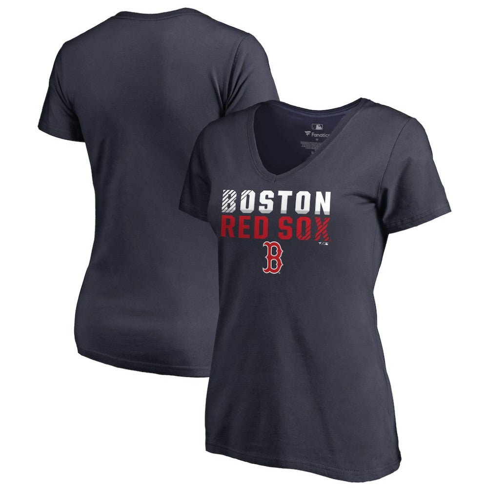 Boston Red Sox Women's Fade Out V-Neck T-Shirt - Navy T-shirts