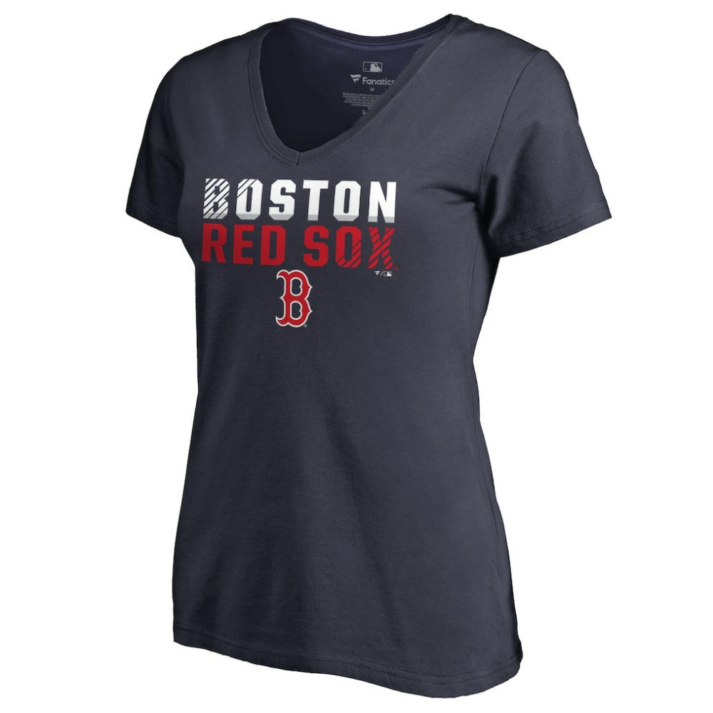 Boston Red Sox Women's Fade Out V-Neck T-Shirt - Navy T-shirts