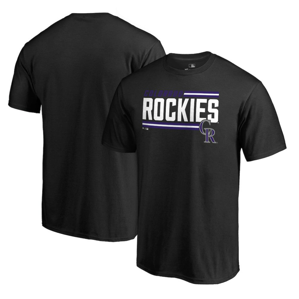 Colorado Rockies Onside Stripe T-Shirt - Black T-shirts