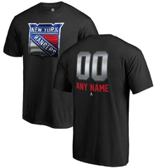 NHL,Custom New York Rangers Personalized Midnight Mascot T-Shirt - Black
