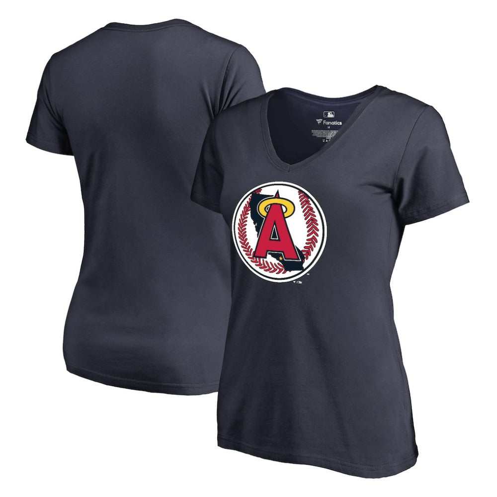 California Angels Women's Cooperstown Collection Vintage Forbes V-Neck T-Shirt - Navy T-shirts