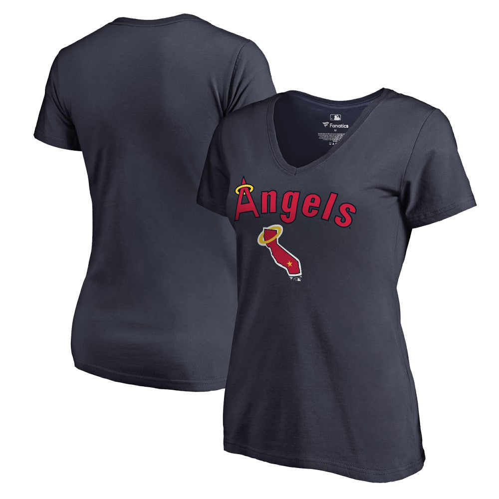 California Angels Women's Core Wahconah V-Neck T-Shirt - Navy T-shirts