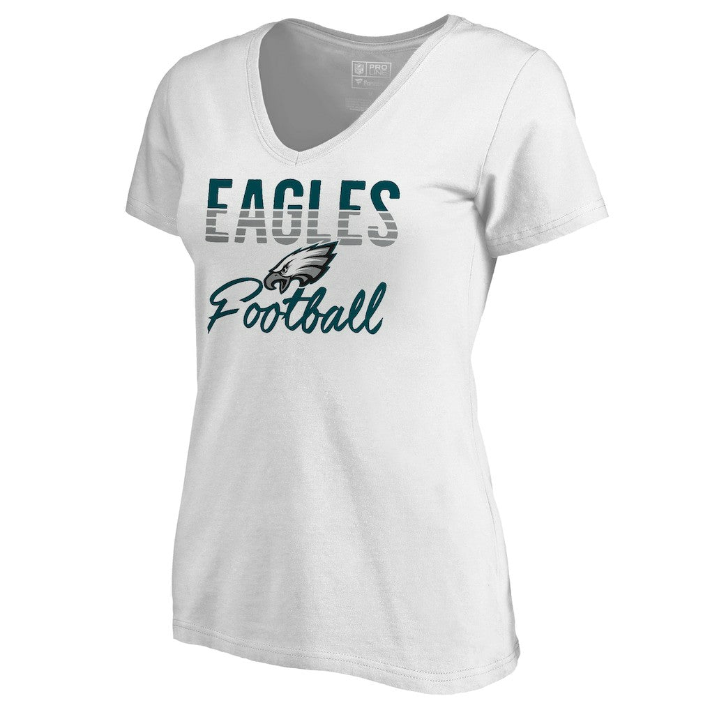 Philadelphia Eagles Women's Free Line V-Neck T-Shirt White