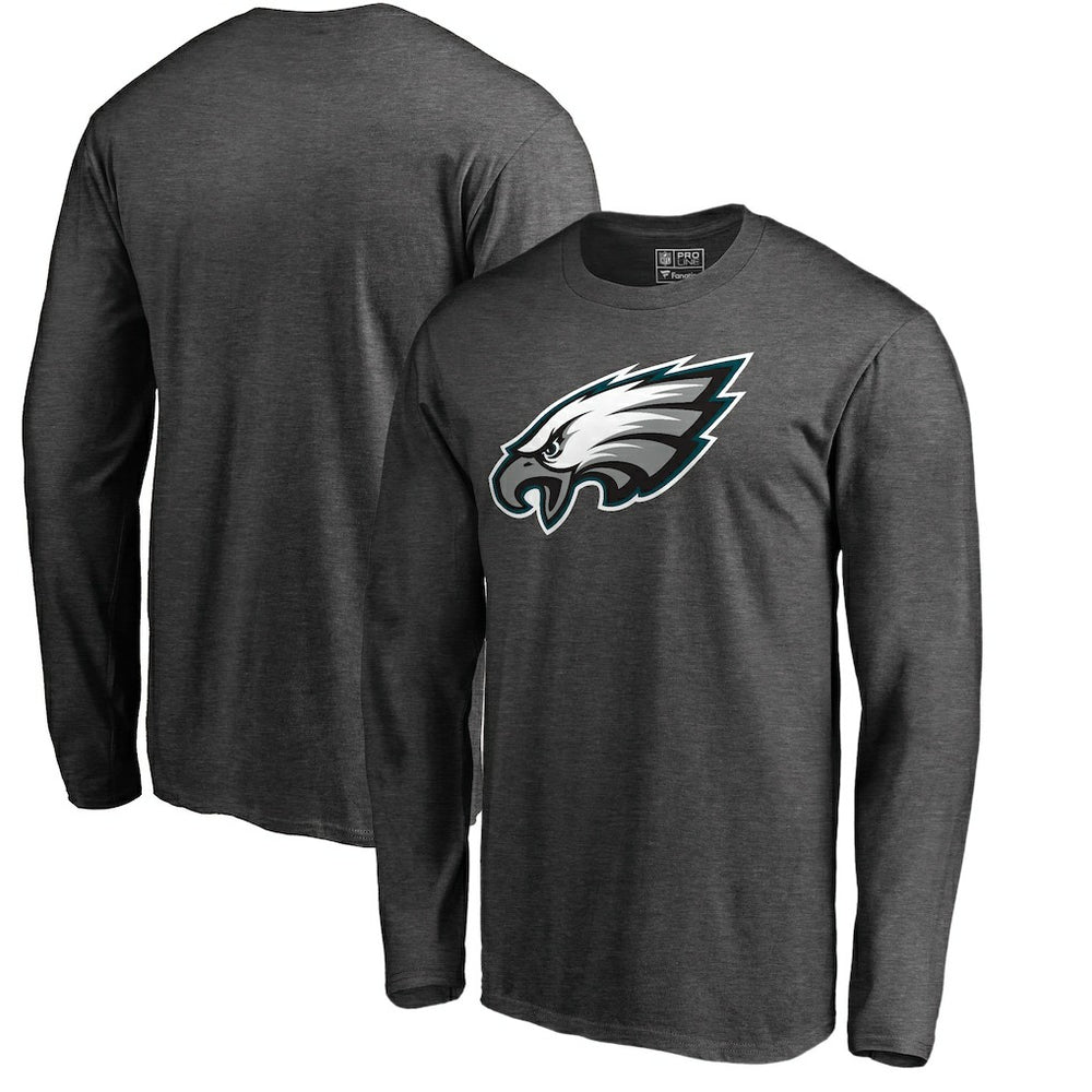 Philadelphia Eagles Primary Logo Long Sleeve T-Shirt Heathered Charcoal