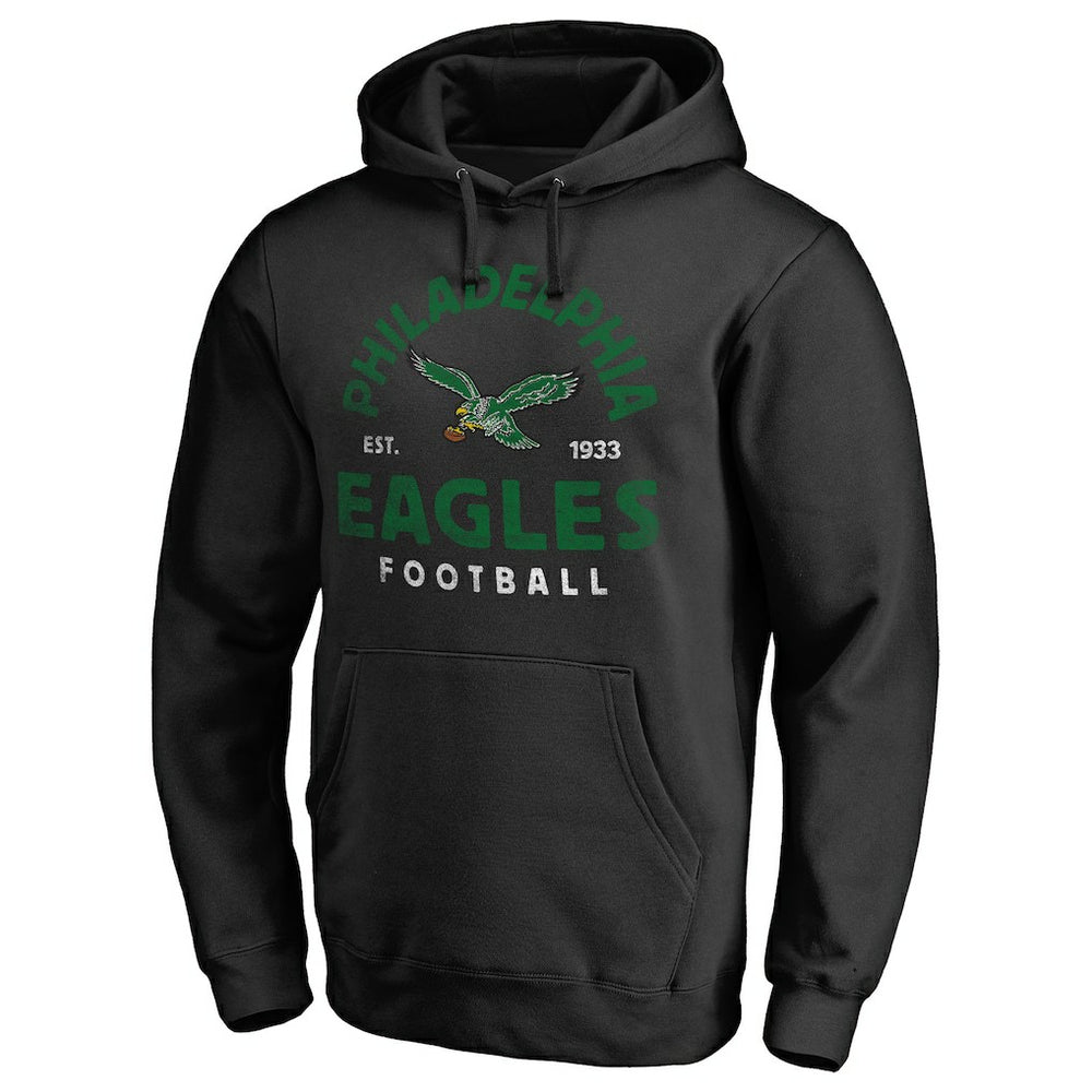 Philadelphia Eagles Timeless Collection Vintage Arch Pullover Hoodie Black