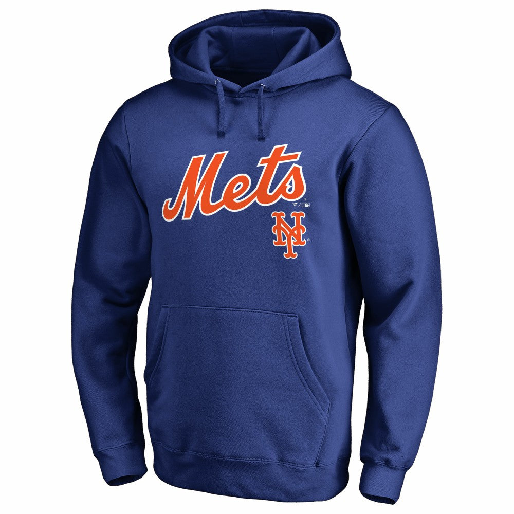 New York Mets Team Lockup Fitted Pullover Hoodie - Royal Hoodies